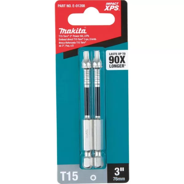 Makita IMPACT XPS T15 Torx 3 in. Power Bit (2-Pack)