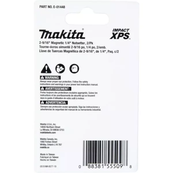 Makita IMPACT XPS 2-9/16 in. Magnetic 1/4 in. Nutsetter (2-Pack)