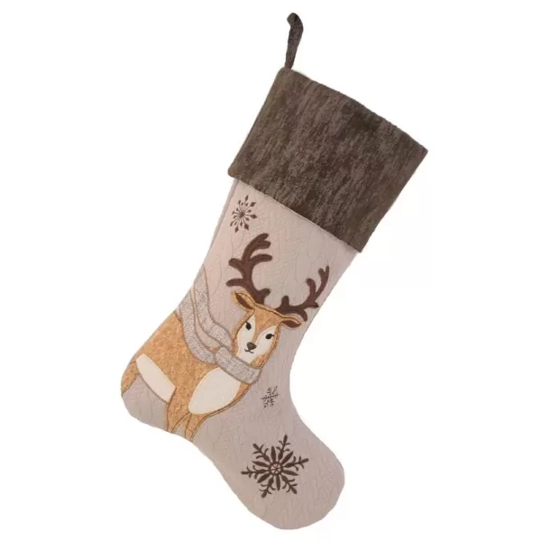 Manor Luxe 20 in. Cozy Reindeer Christmas Stocking