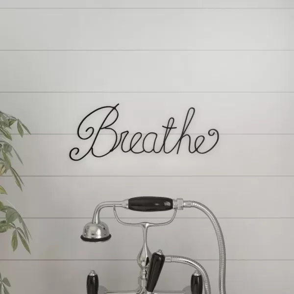 Lavish Home "Breathe" Decorative Metal Cutout Wall Sign