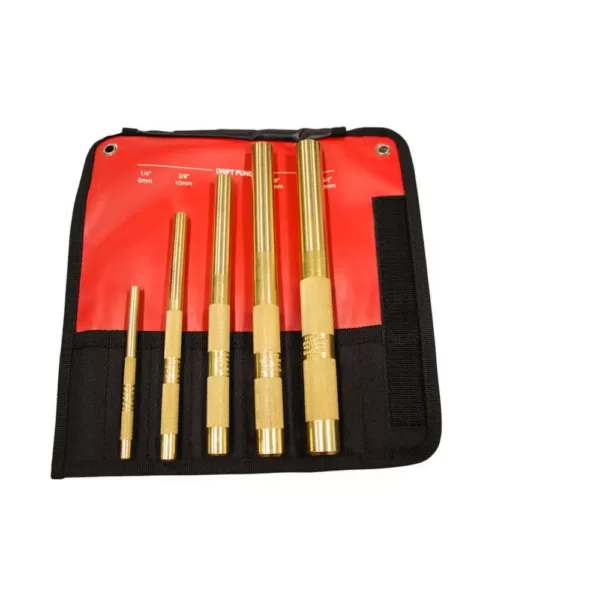 Mayhew Brass Drift Punch Set (5-Piece)