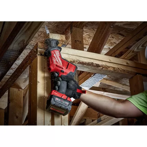 Milwaukee M18 FUEL 18-Volt 4-1/2 in./5 in. Brushless Cordless Grinder w/ Paddle Switch & M18 FUEL Hackzall w/ Two 6.0Ah Batteries