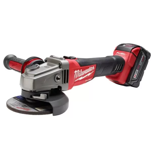 Milwaukee M18 FUEL 18-Volt Lithium-Ion Brushless Cordless 4-1/2 in. /5 in. Grinder W/ Slide Switch Kit W/ (1) 5.0Ah Batteries