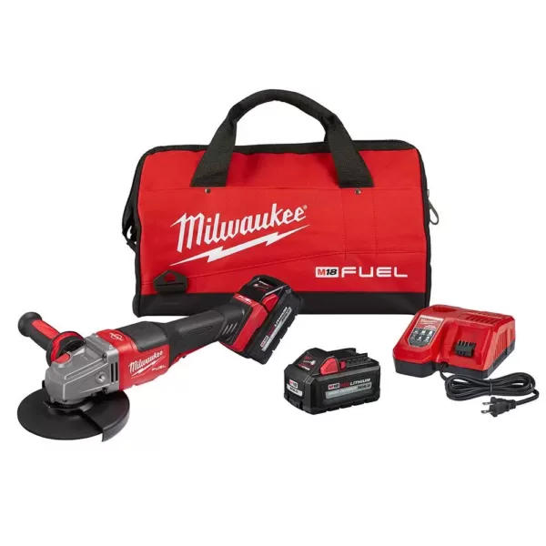 Milwaukee M18 FUEL 18-Volt Lithium-Ion Brushless Cordless 4-1/2 in./6 in. Grinder with Paddle Switch Kit and Two 6.0 Ah Battery