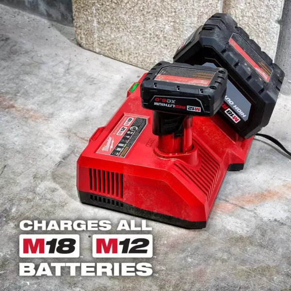 Milwaukee M18 FUEL 18-Volt Lithium-Ion Brushless Cordless 4-1/2 in./5 in. Grinder Paddle Switch w/ Super Charger and 8.0Ah Battery