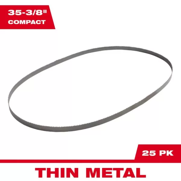 Milwaukee 35-3/8 in. 18 TPI Bi-Metal Compact Band Saw Blade (25-Pack)