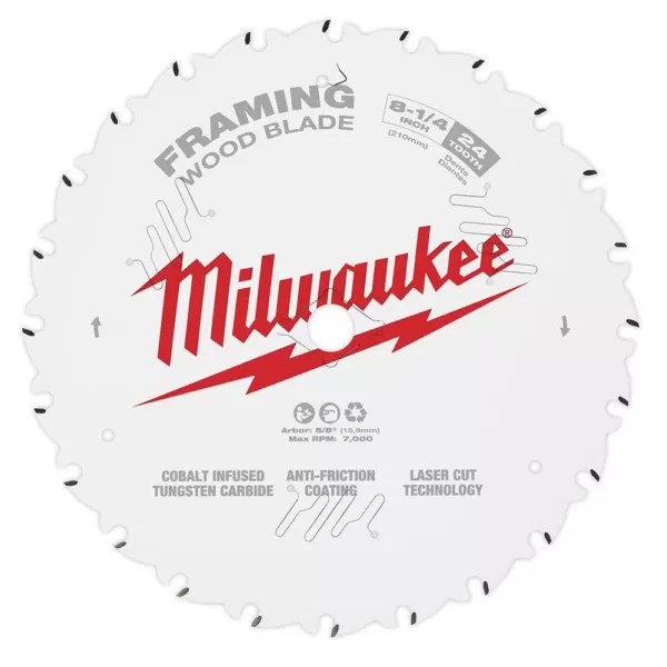 Milwaukee 8-1/4 in. x 24-Tooth Framing Circular Saw Blade