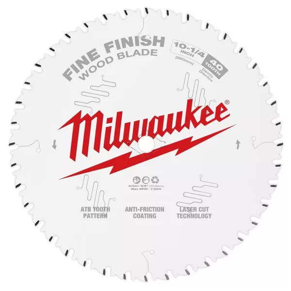 Milwaukee 10-1/4 in. x 40-Tooth Fine Finish Circular Saw Blade