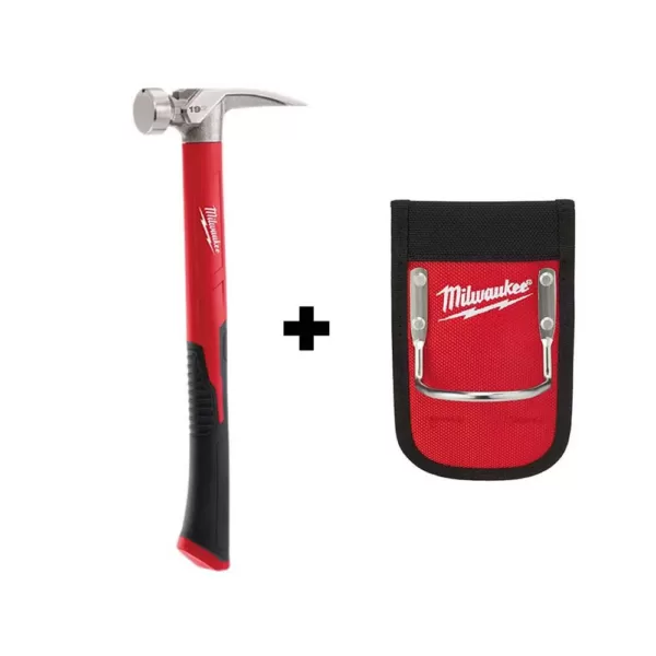 Milwaukee 19 oz. Smooth Face Poly/Fiberglass Handle Hammer with Hammer Loop