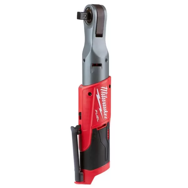 Milwaukee M12 FUEL 12-Volt Lithium-Ion Brushless Cordless 1/4 in. Ratchet and 1/2 in. Ratchet with two 3.0 Ah Batteries