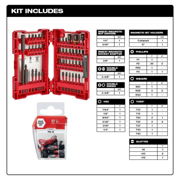 Milwaukee M12 12-Volt Lithium-Ion Cordless 1/4 in. Hex Screwdriver Kit w/SHOCKWAVE Impact-Duty Driver Bit Set (62-Piece)