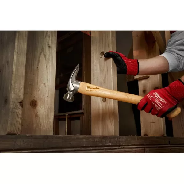 Milwaukee 19 oz. Wood Milled Face Hickory Framing Hammer with Hammer Loop