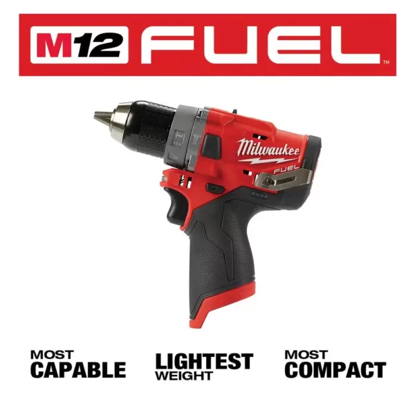 Milwaukee M12 FUEL 12-Volt Lithium-Ion Brushless Cordless 1/2 in. Hammer Drill (Tool-Only)