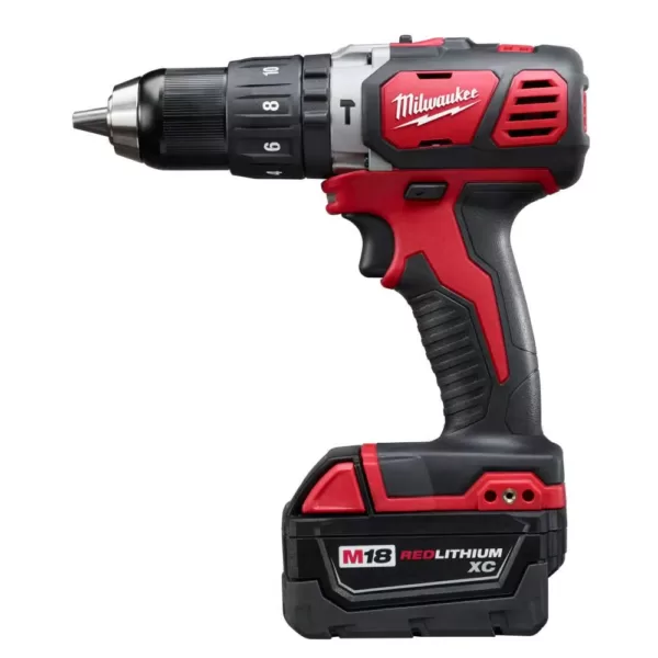 Milwaukee M18 Lithium-Ion 1/2 in. Cordless Hammer Drill Driver Kit with Free M18 4.0 Ah Extended Capacity Battery