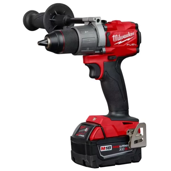 Milwaukee M18 Fuel 18-Volt Lithium-Ion Brushless Cordless 1/2 in. Hammer Drill Driver Kit with Two 5.0 Ah Batteries and Hard Case