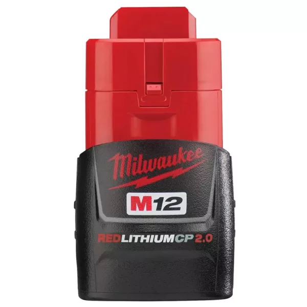 Milwaukee M12 12-Volt Lithium-Ion Cordless 1/4 in. Hex Impact and 3/8 in. Crown Stapler Combo Kit W/ (1) 2.0Ah Battery and Charger