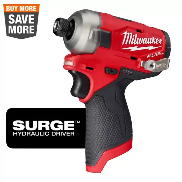 Milwaukee M12 FUEL SURGE 12-Volt Lithium-Ion Brushless Cordless 1/4 in. Hex Impact Driver (Tool-Only)