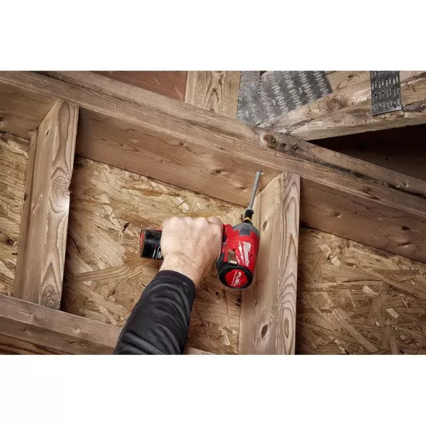 Milwaukee M12 FUEL SURGE 12-Volt Lithium-Ion Brushless Cordless 1/4 in. Hex Impact Driver Compact Kit with M12 Right Angle Drill