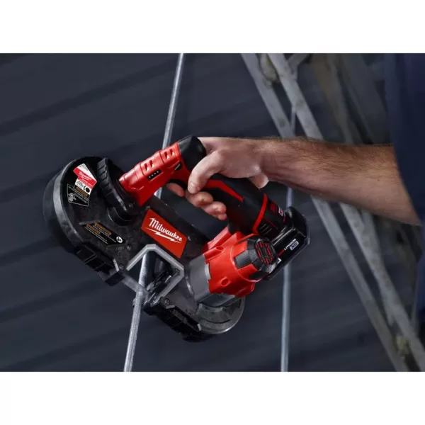 Milwaukee M12 FUEL 12-Volt Lithium-Ion Brushless Cordless 1/4 in. Hex Impact Driver/Bandsaw Combo Kit W/(1)2.0Ah Battery & Charger