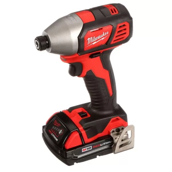 Milwaukee M18 18-Volt Lithium-Ion Cordless 1/4 in. 2-Speed Impact Driver Kit W/(2) 1.5Ah Batteries, Charger, Hard Case