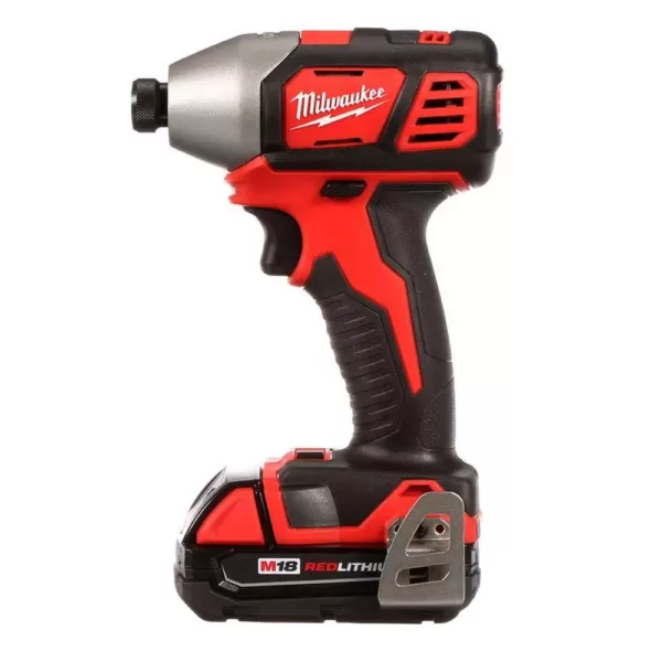 Milwaukee M18 18-Volt Lithium-Ion Cordless 1/4 in. 2-Speed Impact Driver Kit W/(2) 1.5Ah Batteries, Charger, Hard Case