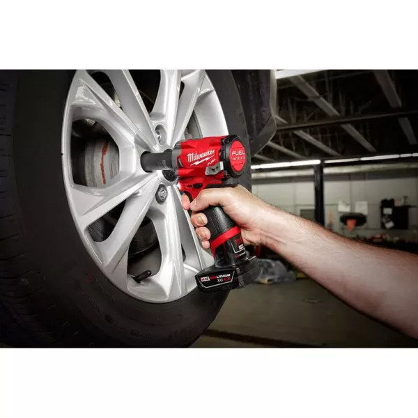 Milwaukee M12 FUEL 12-Volt Lithium-Ion Brushless Cordless Stubby 3/8 in. Impact Wrench and Ratchet Kit (Tool-Only Kit)