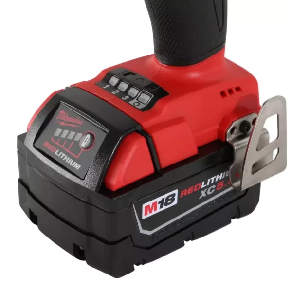 Milwaukee M18 FUEL 18-Volt Lithium-Ion Brushless Cordless 1/2 in. Impact Wrench Friction Ring with Two 5 Ah Batteries, Hard Case