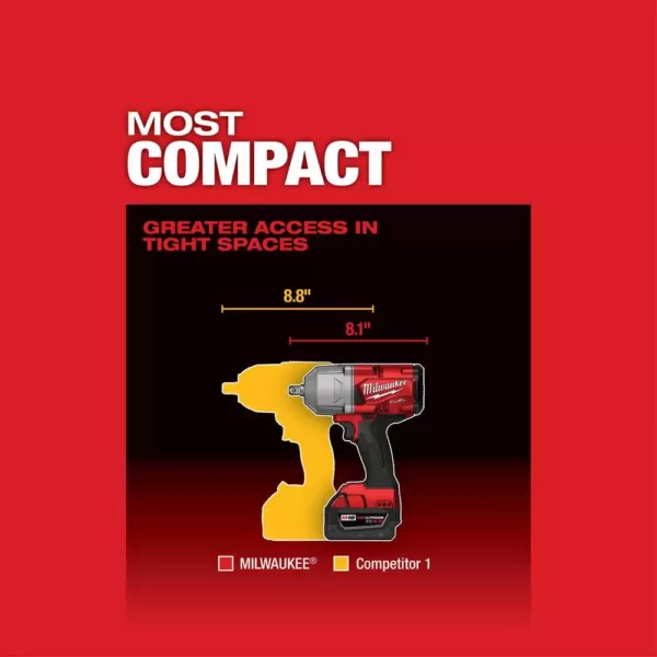 Milwaukee M18 FUEL 18-Volt Lithium-Ion Brushless Cordless 1/2 in. Impact Wrench with Pin Detent (Tool-Only)