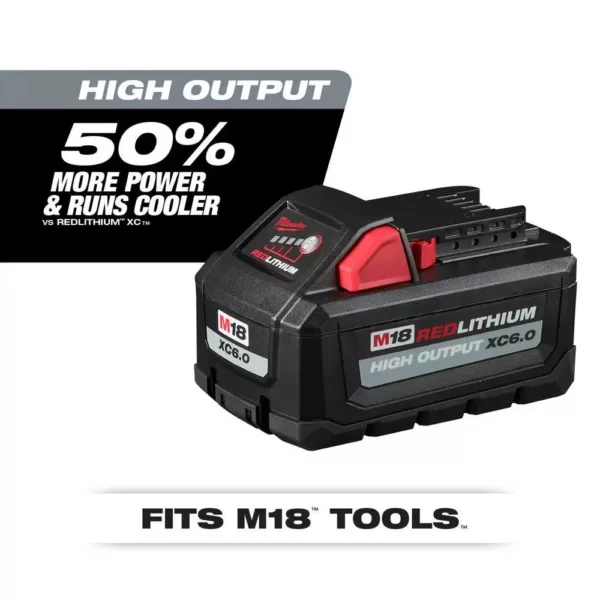 Milwaukee M18 FUEL 18-Volt 1/2 in. Lithium-Ion Brushless Cordless Impact Wrench w/ Friction Ring & Bandsaw w/ Two 6.0Ah Batteries