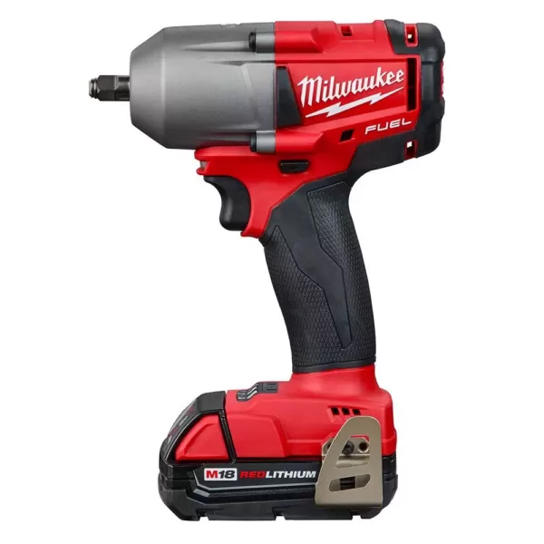 Milwaukee M18 FUEL 18-Volt Lithium-Ion Mid Torque Brushless Cordless 3/8 in. Impact Wrench W/ Friction Ring W/(2) 2.0Ah Batteries