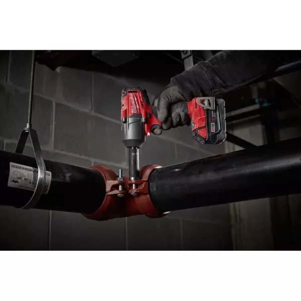 Milwaukee M18 FUEL 18-Volt Lithium-Ion Brushless Cordless Mid Torque 1/2 in. Impact Wrench W/ Pin Detent Kit W/(2) 5.0Ah Batteries