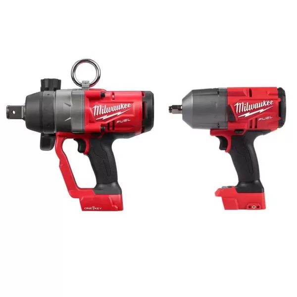 Milwaukee M18 FUEL 18-Volt Lithium-Ion Brushless Cordless 1 in. and 1/2 in. Impact Wrench with Friction Ring (2-Tool)