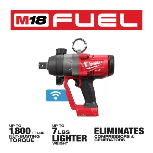 Milwaukee M18 FUEL 18-Volt Lithium-Ion Brushless Cordless 1 in. and 1/2 in. Impact Wrench with Friction Ring (2-Tool)