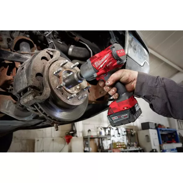 Milwaukee M18 FUEL 18-Volt Lithium-Ion Brushless Cordless 1/2 in. Impact Wrench Friction Ring with Super Charger & 8.0 Ah Battery