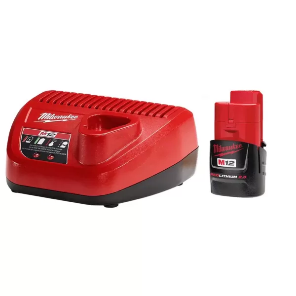 Milwaukee M12 12-Volt Lithium-Ion Cordless Jig Saw and 3/8 in. Crown Stapler Combo Kit W/ (1) 2.0Ah Battery and Charger