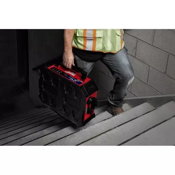 Milwaukee M18 Lithium-Ion Cordless PACKOUT Radio/Speaker with Built-In Charger and PACKOUT Dolly Multi-Purpose Utility Cart