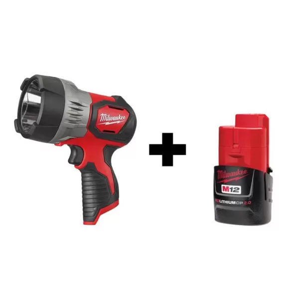 Milwaukee M12 12-Volt Lithium-Ion Cordless 750-Lumen TRUEVIEW LED Spotlight with M12 2.0Ah Battery