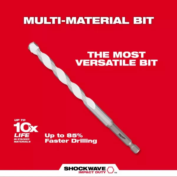 Milwaukee 1/4 in. x 4 in. x 6 in. SHOCKWAVE Carbide Multi-Material Drill Bit