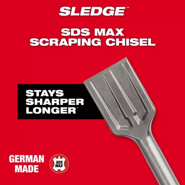 Milwaukee 2 in. x 12 in. SDS-Max SLEDGE Steel Demo Scraping Chisel