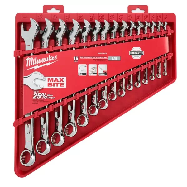 Milwaukee Combination SAE and Metric Wrench Mechanics Tool Set (30-Piece)