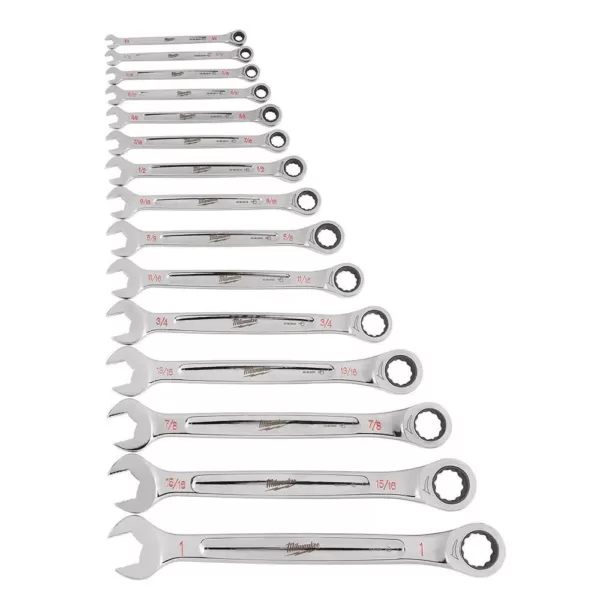 Milwaukee Ratcheting Combination SAE and Metric Wrench Mechanics Tool Set (30-Piece)