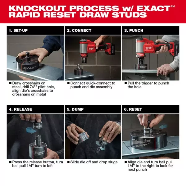 Milwaukee M18 18-Volt Lithium-Ion Cordless 1/2 in.- 4 in. Force Logic Knockout Tool Kit /W  FUEL Hammer Drill & 5.0 Ah Battery