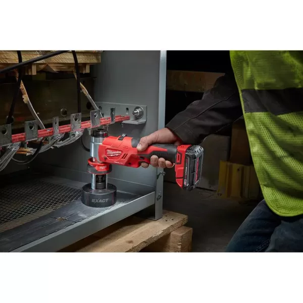 Milwaukee M18 18-Volt Lithium-Ion Cordless 1/2 in. to 4 in. Force Logic 6-Ton Knockout Tool Kit with Die Set and Hammer Drill