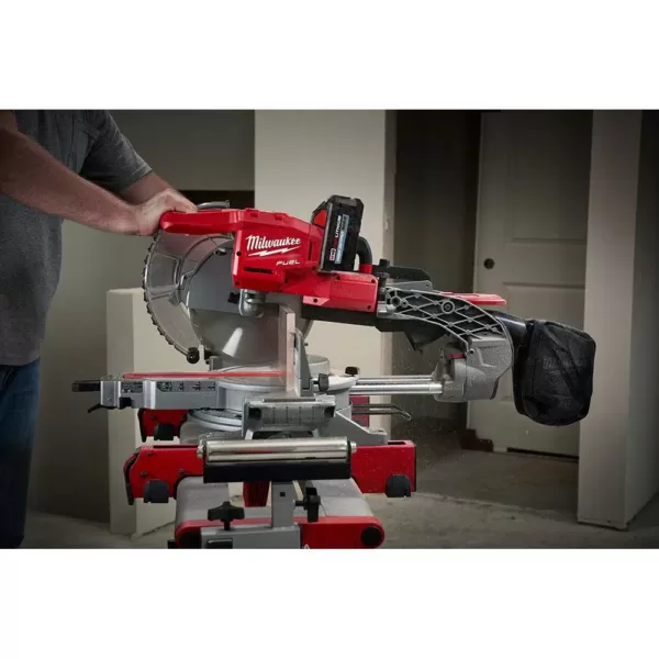 Milwaukee M18 Fuel 18-Volt 10 in. Lithium-Ion Brushless Cordless Dual Bevel Sliding Compound Miter Saw Kit with One 8.0 Ah Battery