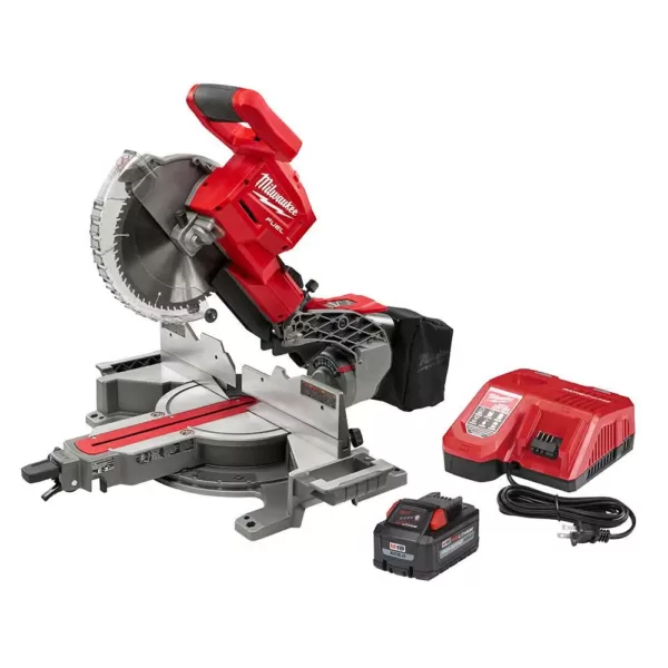 Milwaukee M18 Fuel 18-Volt 10 in. Lithium-Ion Brushless Cordless Dual Bevel Sliding Compound Miter Saw Kit with One 8.0 Ah Battery