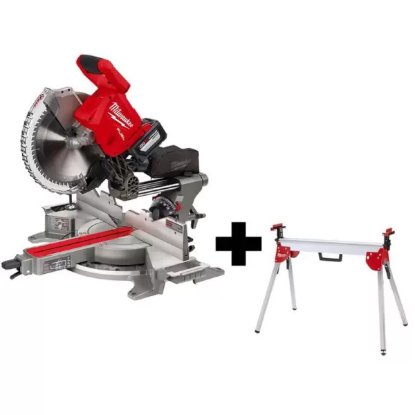 Milwaukee M18 FUEL 18-Volt Lithium-Ion Brushless Cordless 12 in. Dual Bevel Sliding Compound Miter Saw Kit with Stand and Battery