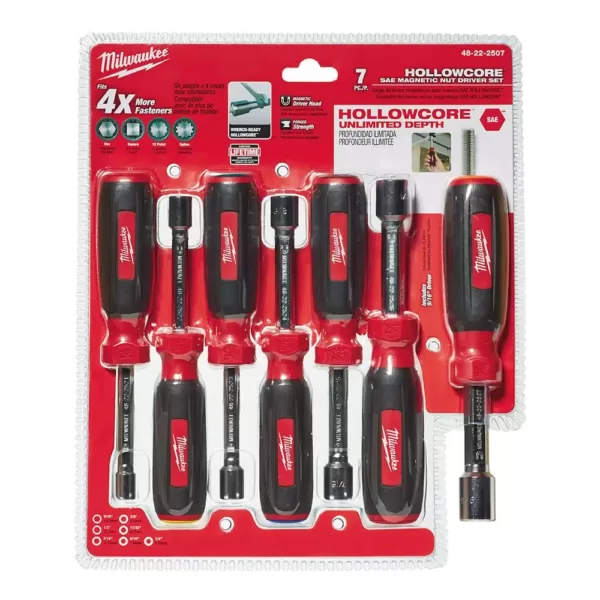 Milwaukee SAE HollowCore Nut Driver Set (7-Piece)