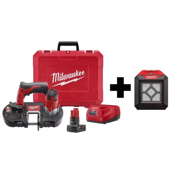 Milwaukee M12 12-Volt Lithium-Ion Cordless Sub-Compact Band Saw XC Kit with M12 LED Flood Light