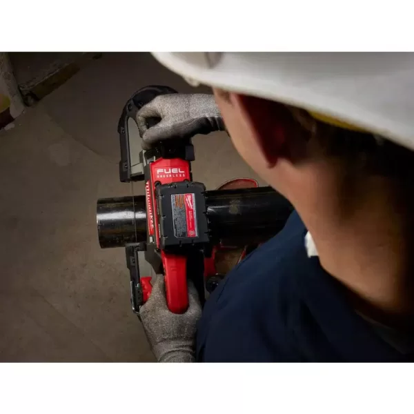 Milwaukee M18 FUEL 18-Volt Lithium-Ion Brushless Cordless Deep Cut Band Saw and Grease Gun 2-Speed with Two 6.0 Ah Batteries