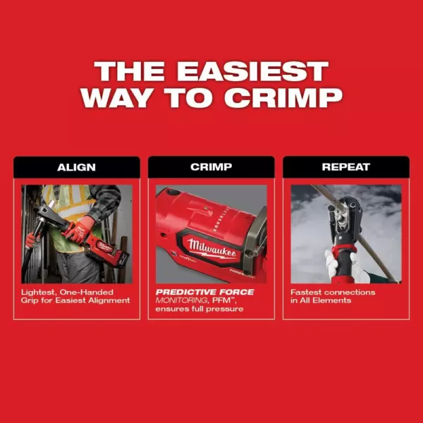 Milwaukee M18 18-Volt 15-Ton Lithium-Ion Cordless FORCE LOGIC Utility Crimper (Tool-Only)